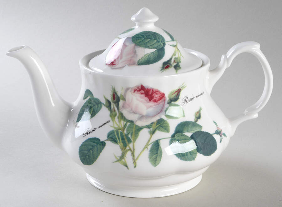 Redoute Roses Teapot & Lid by Roy Kirkham-1