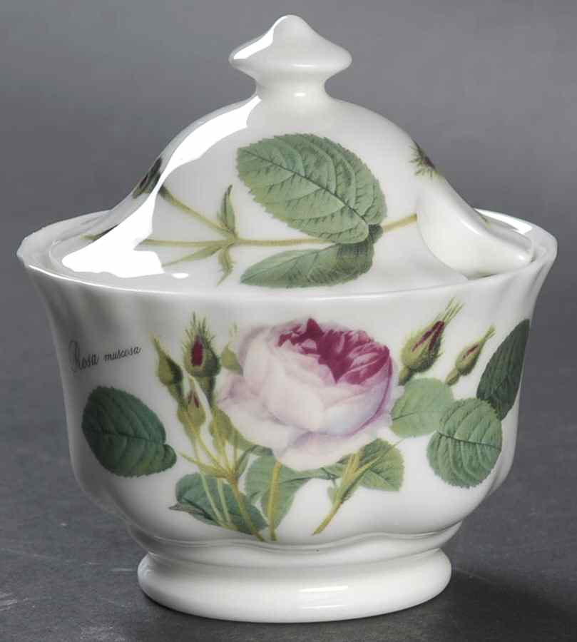 Redoute Roses Sugar Bowl & Lid by Roy Kirkham-1