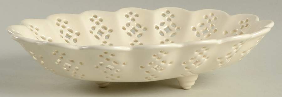 Occasions 8" Pierced Oval Bowl by Royal Creamware-1
