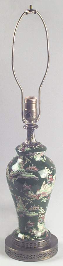 Pekin Green 25" Electric Lamp No Shade by Royal Winton-1