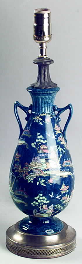 Pekin Blue Electric Lamp No Shade by Royal Winton-1