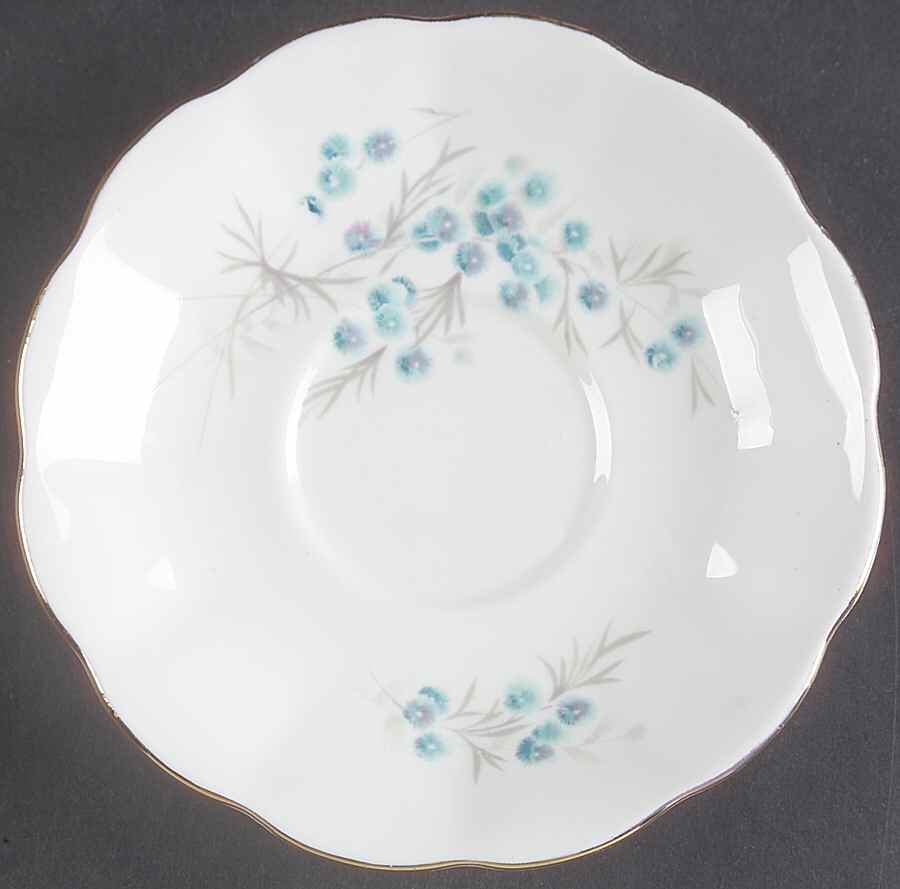 Blue Heaven (Gray and Pink Leaves) Saucer by Royal Albert-1