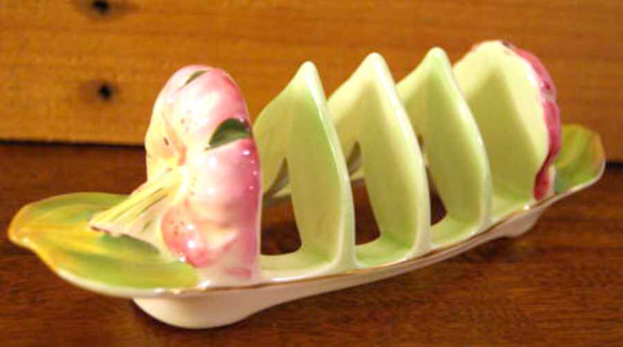 Tiger Lily Green 4 Slice Toast Server by Royal Winton-1