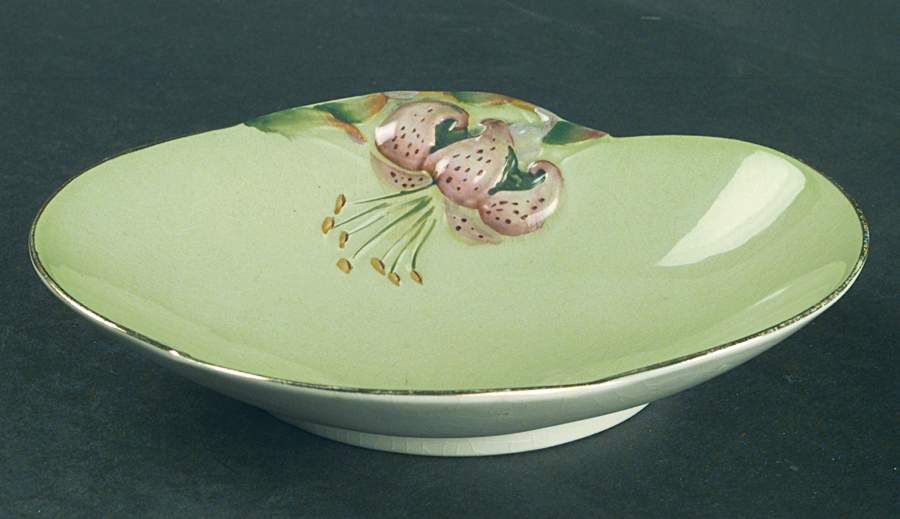 Tiger Lily Green 6" Oval Sweet Meat Dish by Royal Winton-1