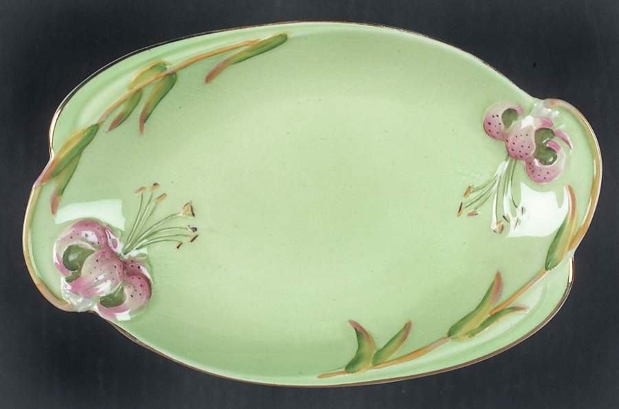 Tiger Lily Green Relish/Gravy Underplate by Royal Winton-1