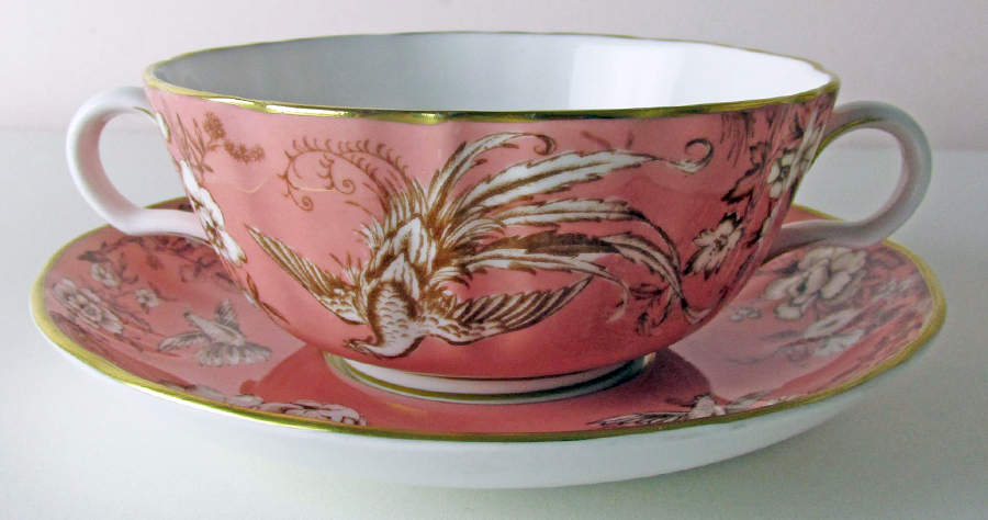 RW97 Flat Cream Soup Bowl & Saucer Set by Royal Worcester-1