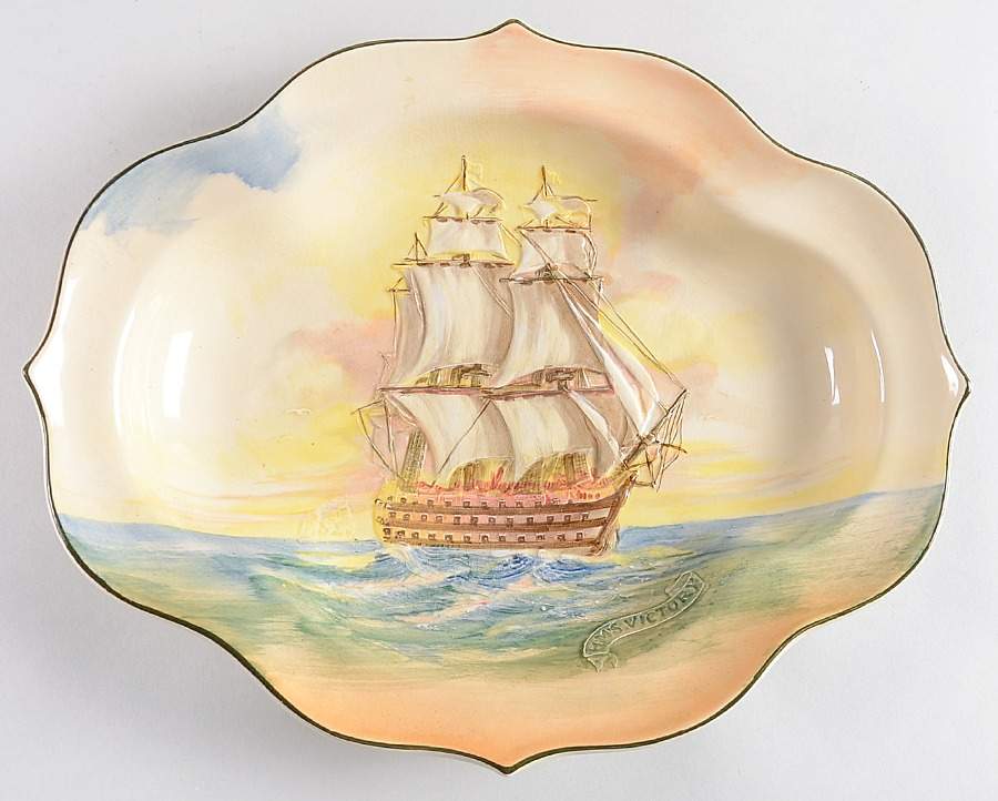 Famous Sailing Ships 11" Oval Vegetable Bowl by Royal Doulton-1