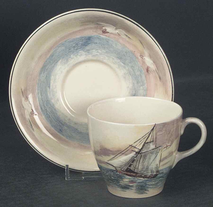 Famous Sailing Ships Flat Cup & Saucer Set by Royal Doulton-1