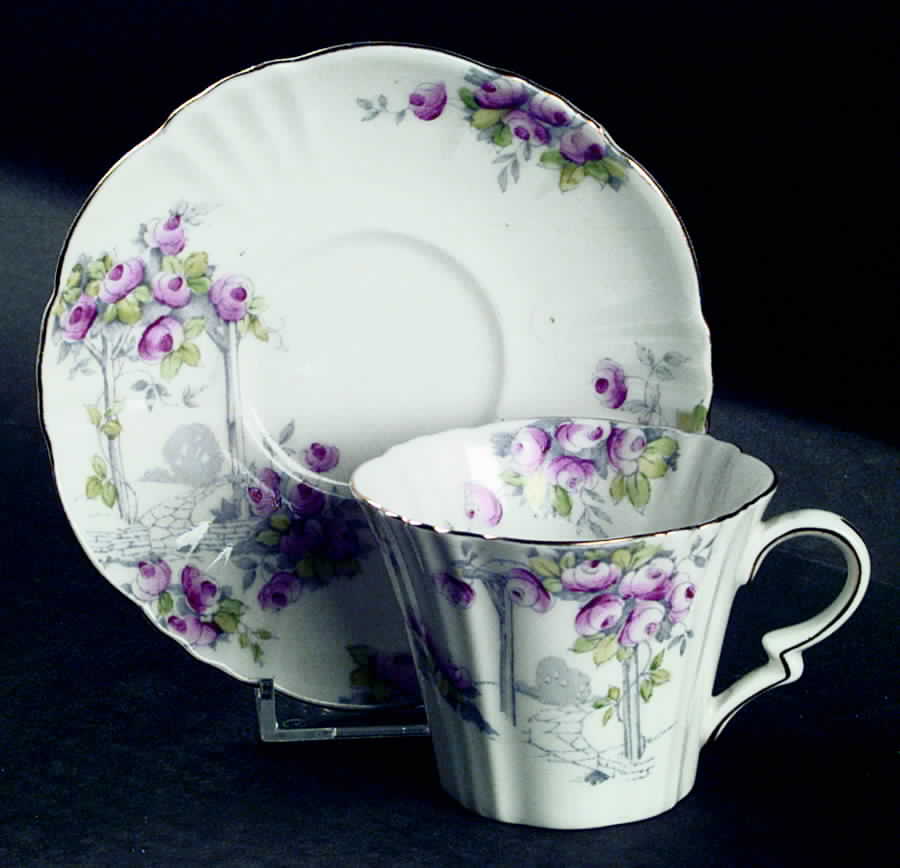 Rosalie Flat Cup & Saucer Set by Royal Albert-1