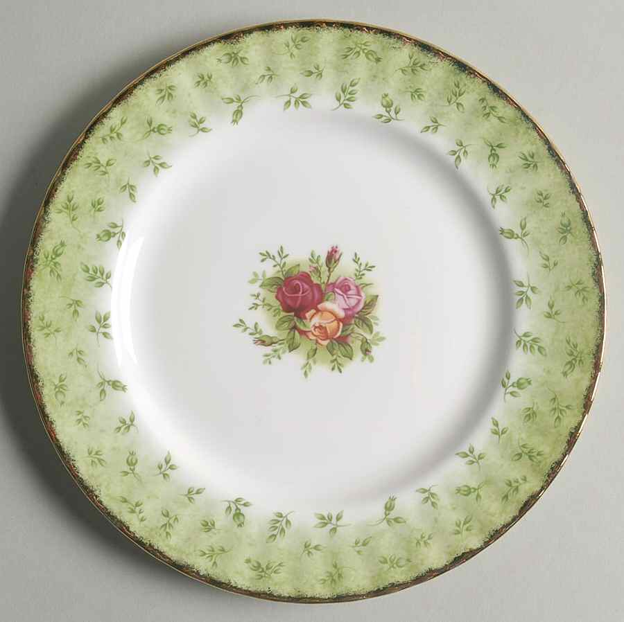Old Country Roses Green Border Salad Plate by Royal Albert-1