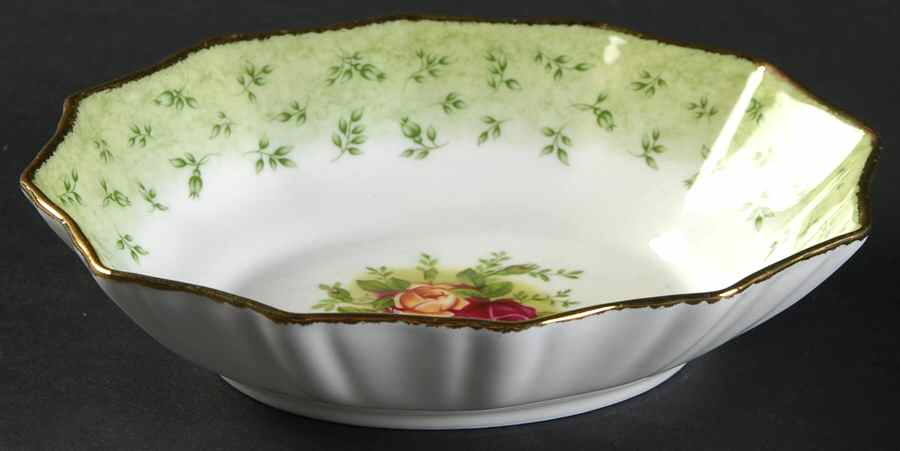 Old Country Roses Green Border Oval Sweet Meat Dish by Royal Albert-1