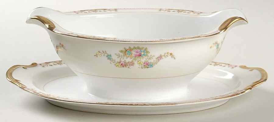 REG14 Gravy Boat with Attached Underplate by Regal (Japan)-1