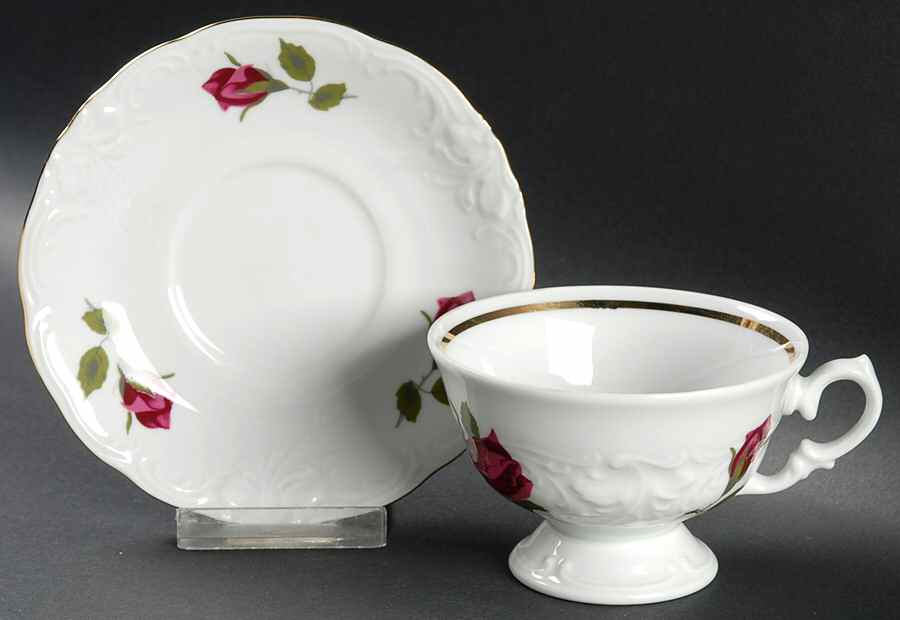 RKT7 Footed Cup & Saucer Set by Royal Kent (Poland)-1