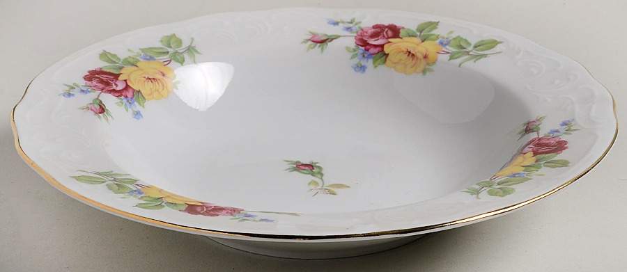 Regal Pansy Rim Soup Bowl by Royal Kent (Poland)-1