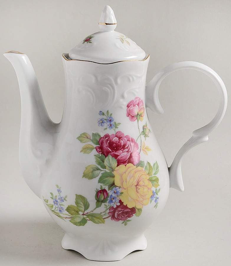Regal Pansy Coffee Pot & Lid by Royal Kent (Poland)-1