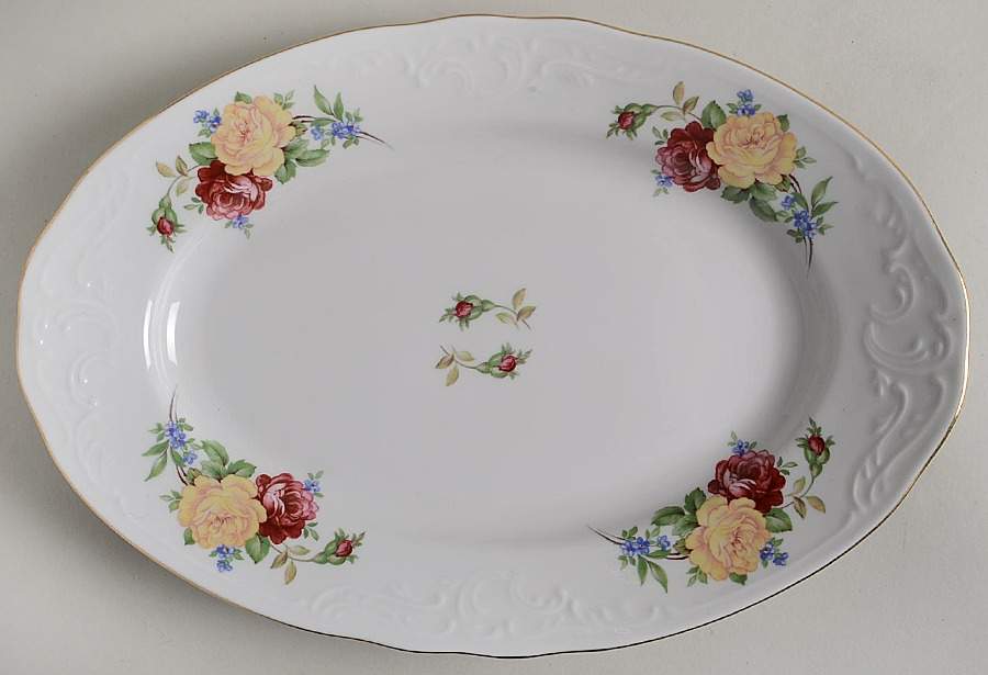 Regal Pansy 13" Oval Serving Platter by Royal Kent (Poland)-1