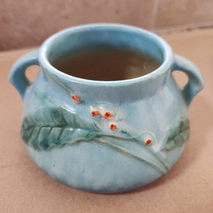 Wincraft Blue Open Sugar Bowl by Roseville-1