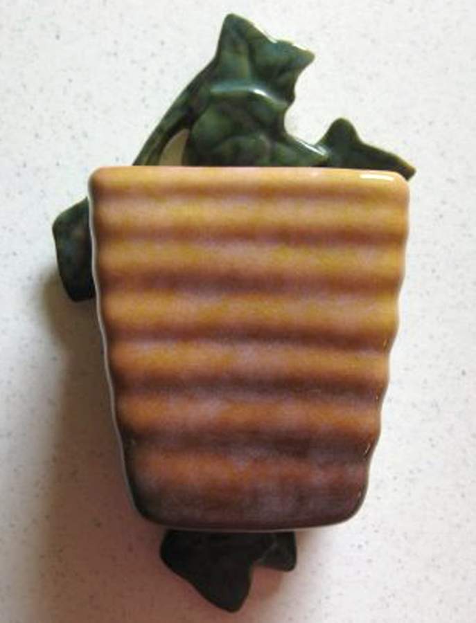 Wincraft Apricot (Tan) 5" Wall Pocket Vase by Roseville-1