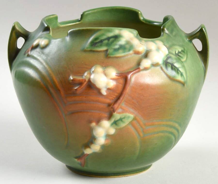 Snowberry Fern Green 5" Rose Bowl by Roseville-1