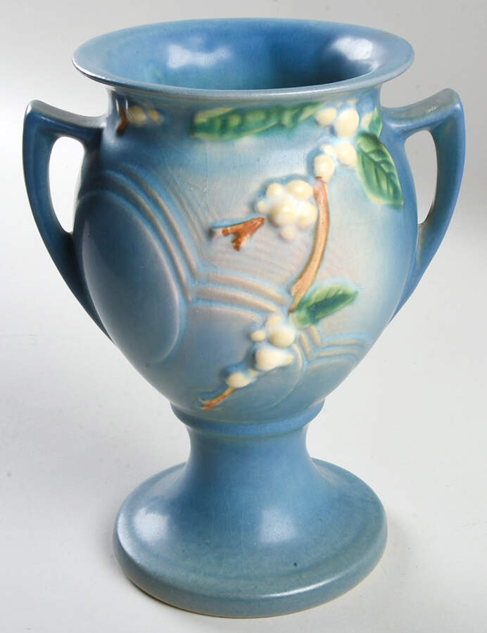 Snowberry Persian Blue Vase-Trophy by Roseville-1