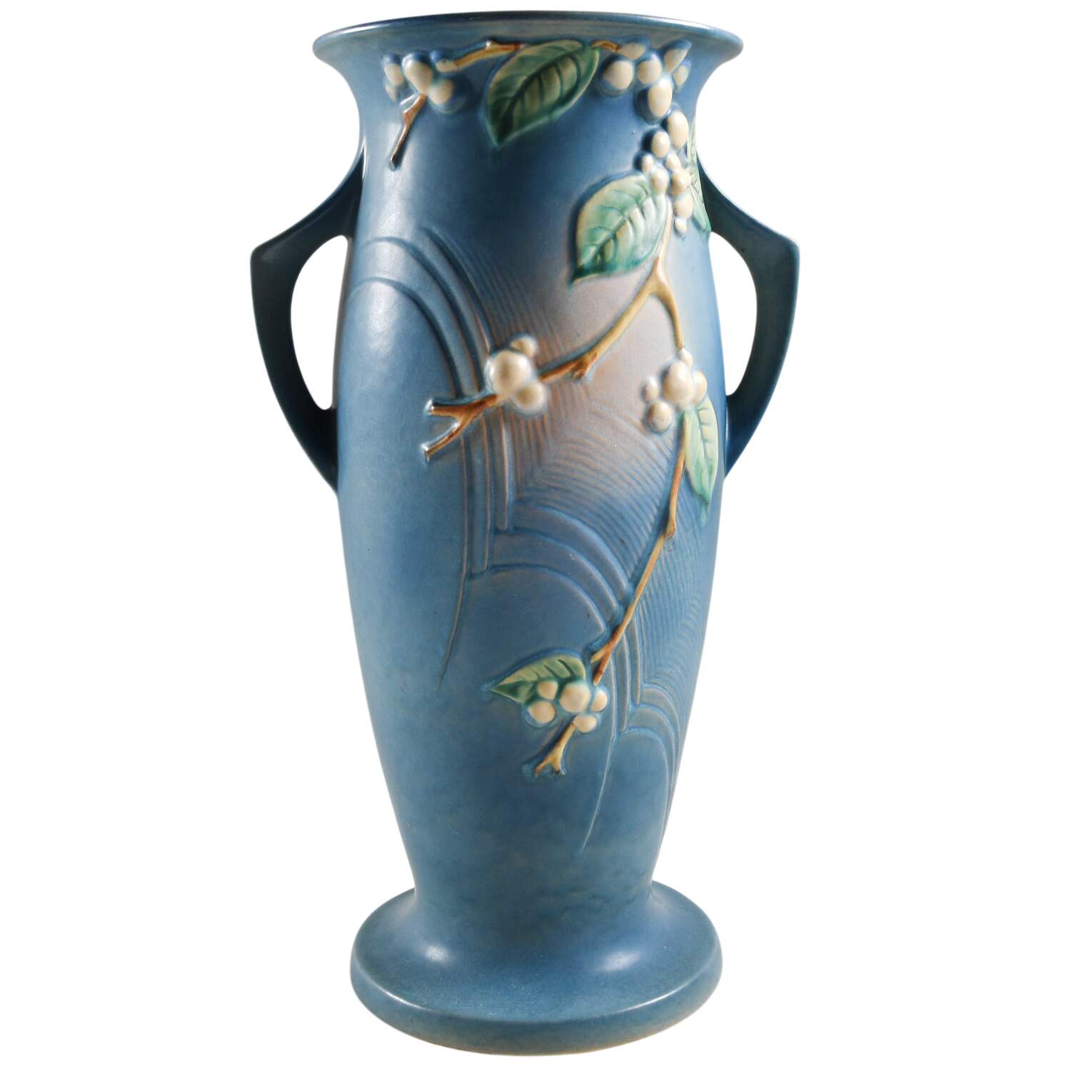 Snowberry Persian Blue 18" Handled Floor Vase by Roseville-1