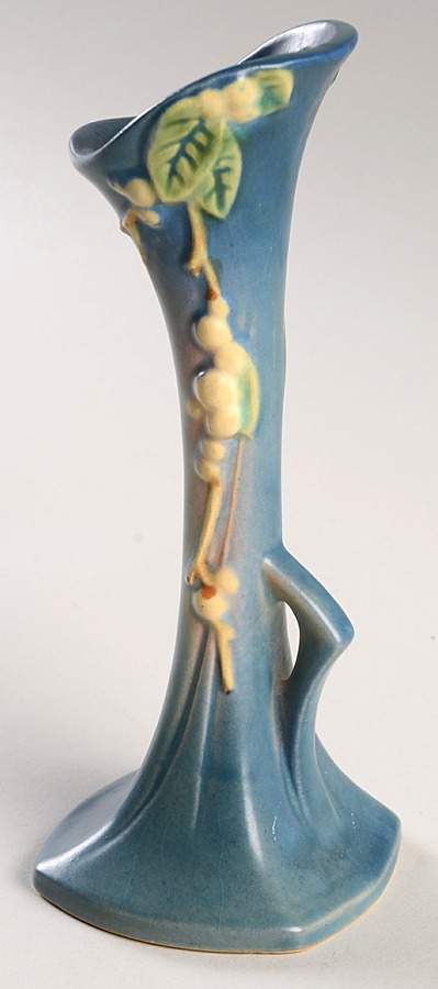 Snowberry Persian Blue 7" Bud Vase by Roseville-1
