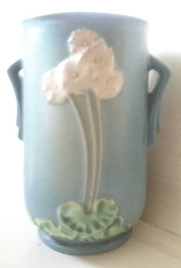 Primrose Blue 7" Handled Vase by Roseville-1