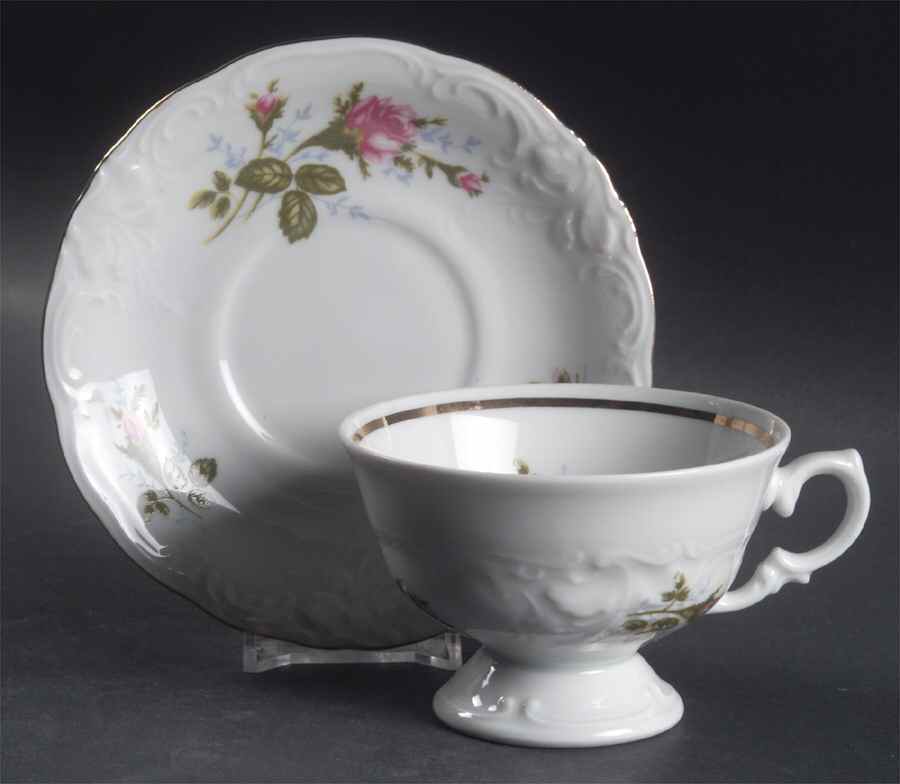 RKT8 Footed Cup & Saucer Set by Royal Kent (Poland)-1