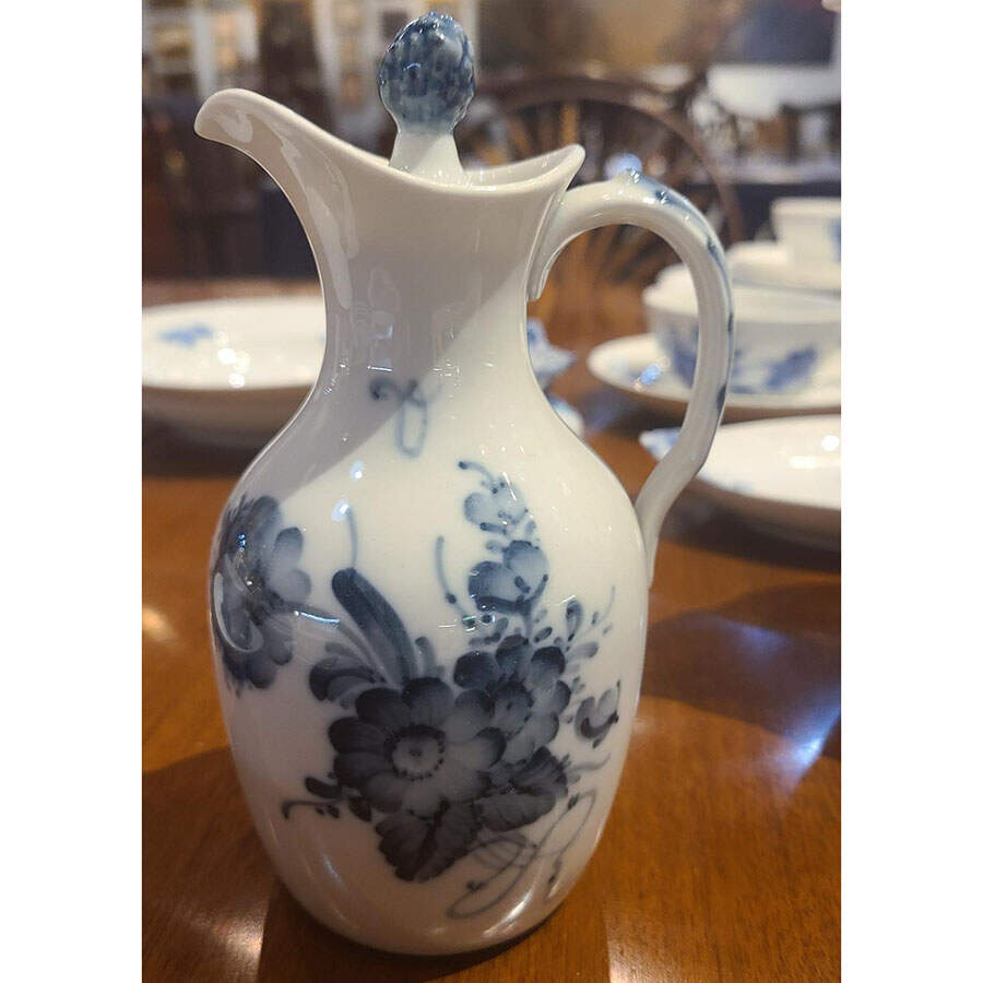Blue Bouquet Vinegar Cruet and Stopper by Royal Copenhagen-1