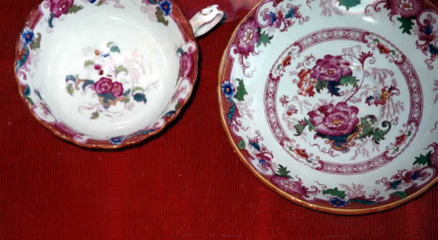 Bentick Pink Multicolor Footed Cup & Saucer Set by Royal Cauldon-1