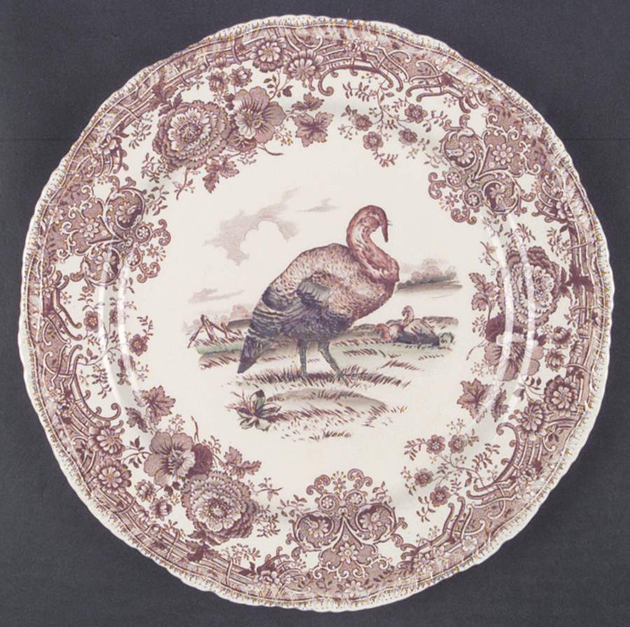 Turkey Brown Multicolor Dinner Plate by Ridgway (Ridgways)-1