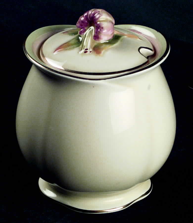 Tiger Lily Cream Jam/Jelly & Lid by Royal Winton-1