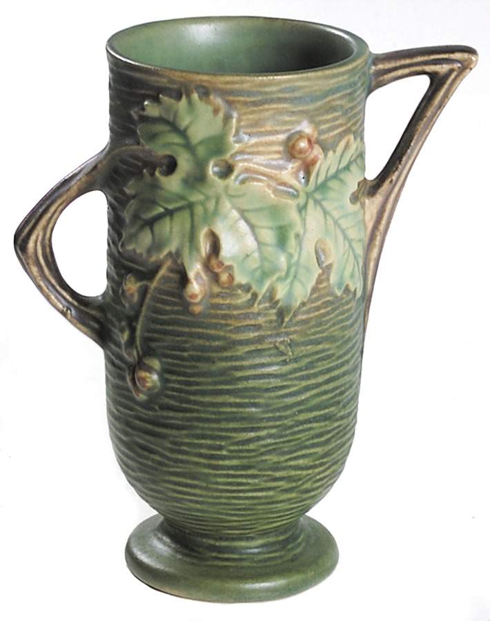 Bushberry (Green Background) 6" Handled Vase by Roseville-1