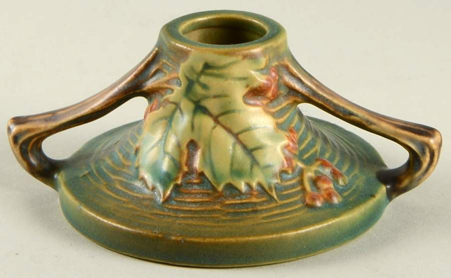 Bushberry (Green Background) 2" Candlestick by Roseville-1