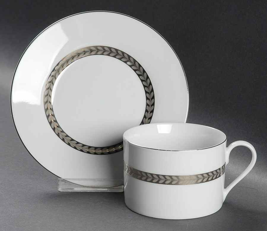 Imperial Platinum Flat Cup & Saucer Set by Retroneu-1