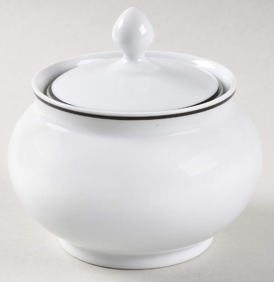 R6L1 Black Sugar Bowl & Lid by Royal Limoges-1