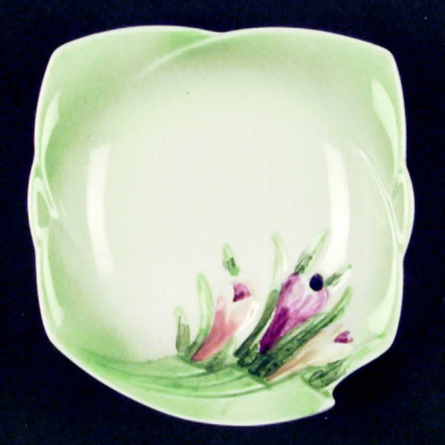 Crocus Embossed Green Nut Dish by Royal Winton-1
