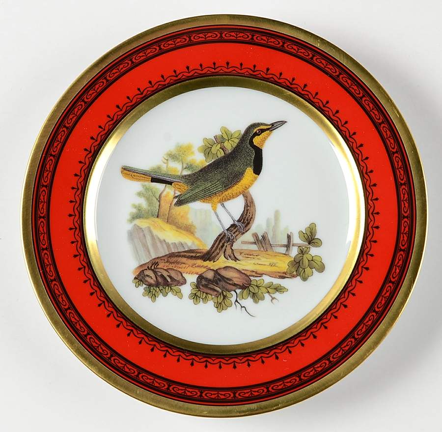 Jardin Du Roi Red Bread & Butter Plate by Royale (France)-1