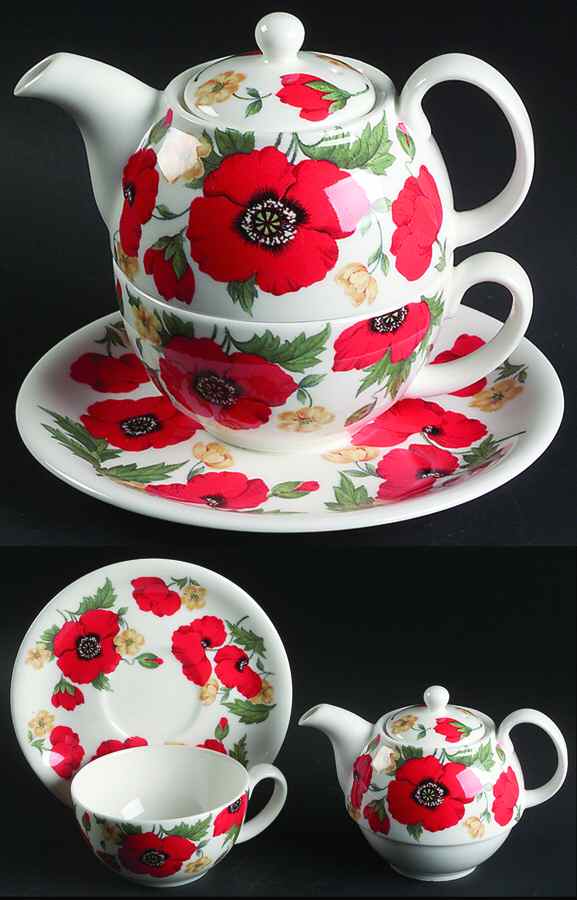 Monet Tea for One (Stacking Teapot w/Cup & Saucer) by Roy Kirkham-1