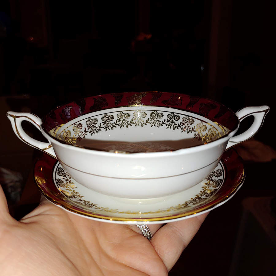 RST62 Footed Cream Soup Bowl & Saucer Set by Royal Stafford-1
