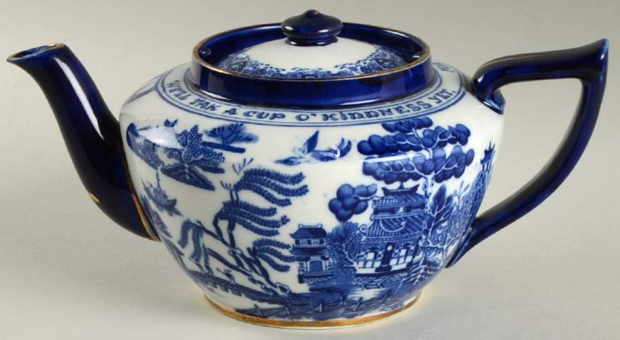 Willow (Gold Trim) Small Teapot & Lid by Royal Doulton-1