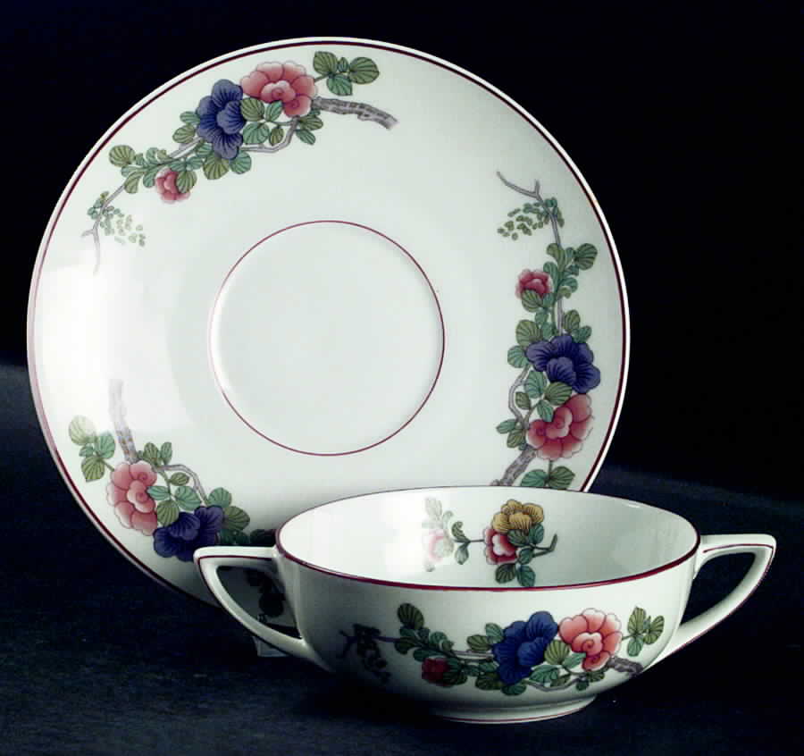 Indian Tree Footed Cream Soup Bowl & Saucer Set by Rosenthal - Continental-1