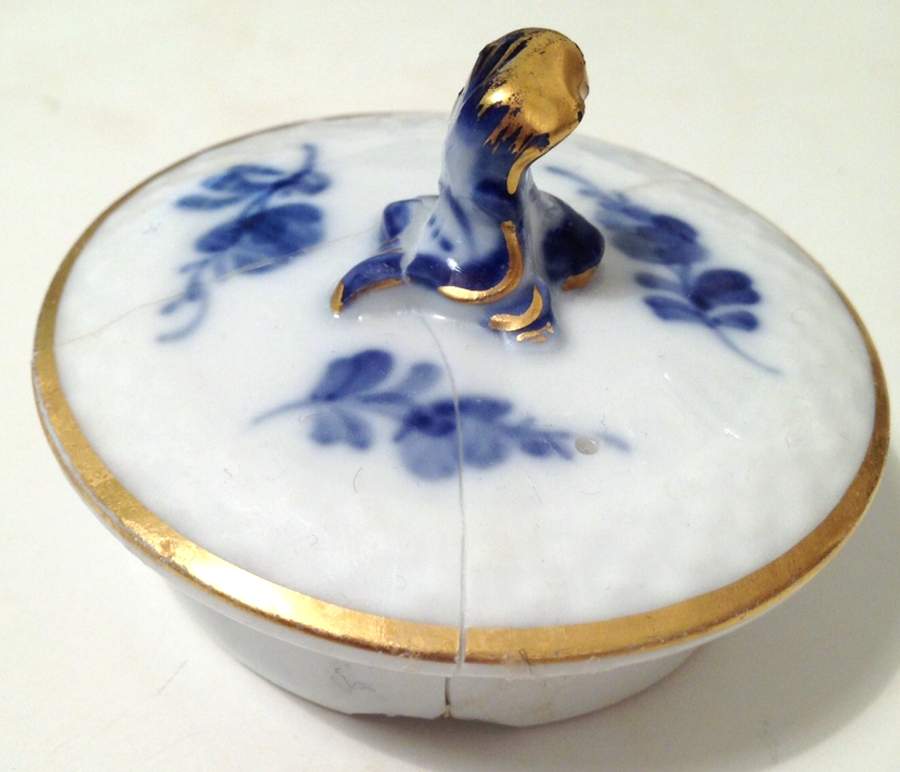 Blue Flower (Smooth, Gold Trim) Lid for Mini Teapot by Royal Copenhagen-1
