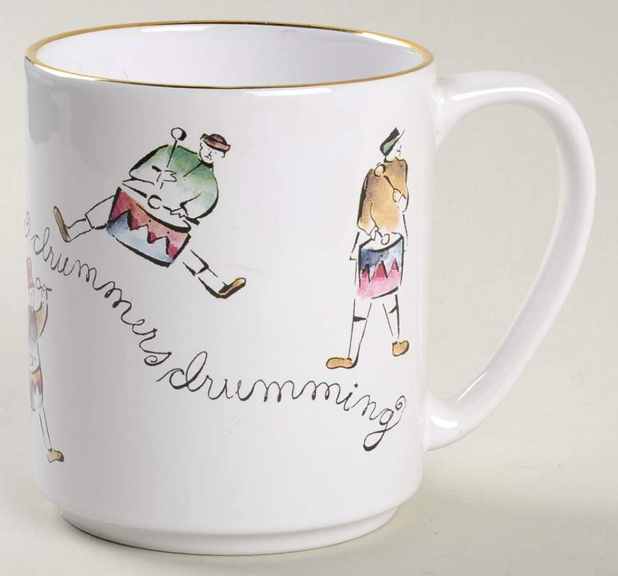 Twelve Days of Christmas (Gold Trim) Mug by Rosanna-1