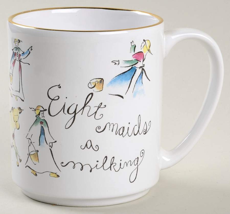Twelve Days of Christmas (Gold Trim) Mug by Rosanna-1