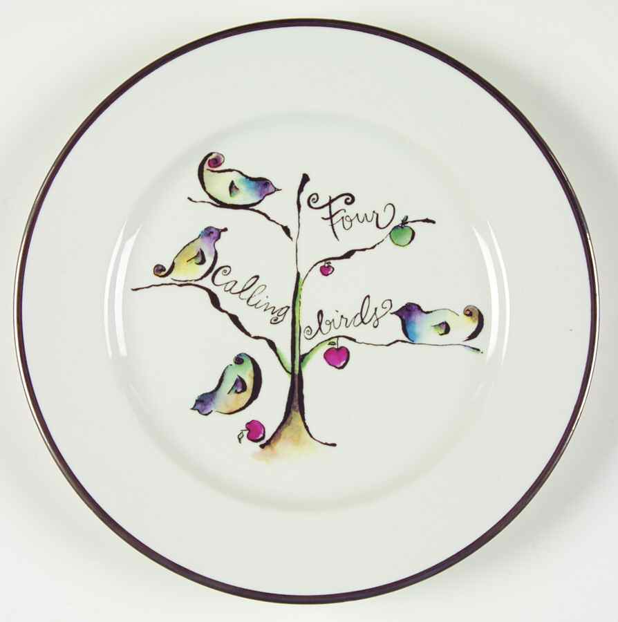 Twelve Days of Christmas (Gold Trim) Salad Plate by Rosanna-1