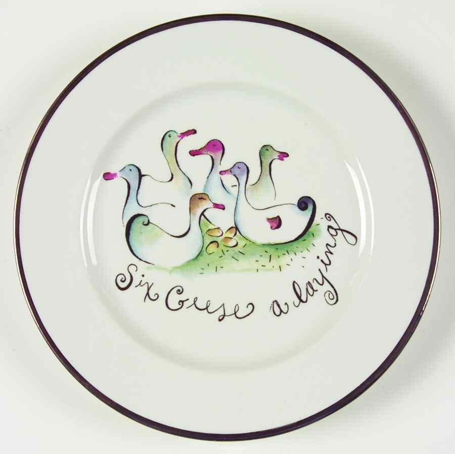 Twelve Days of Christmas (Gold Trim) Salad Plate by Rosanna-1