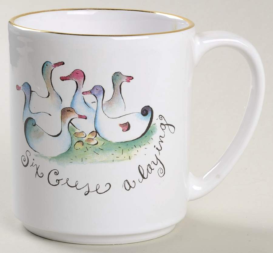 Twelve Days of Christmas (Gold Trim) Mug by Rosanna-1