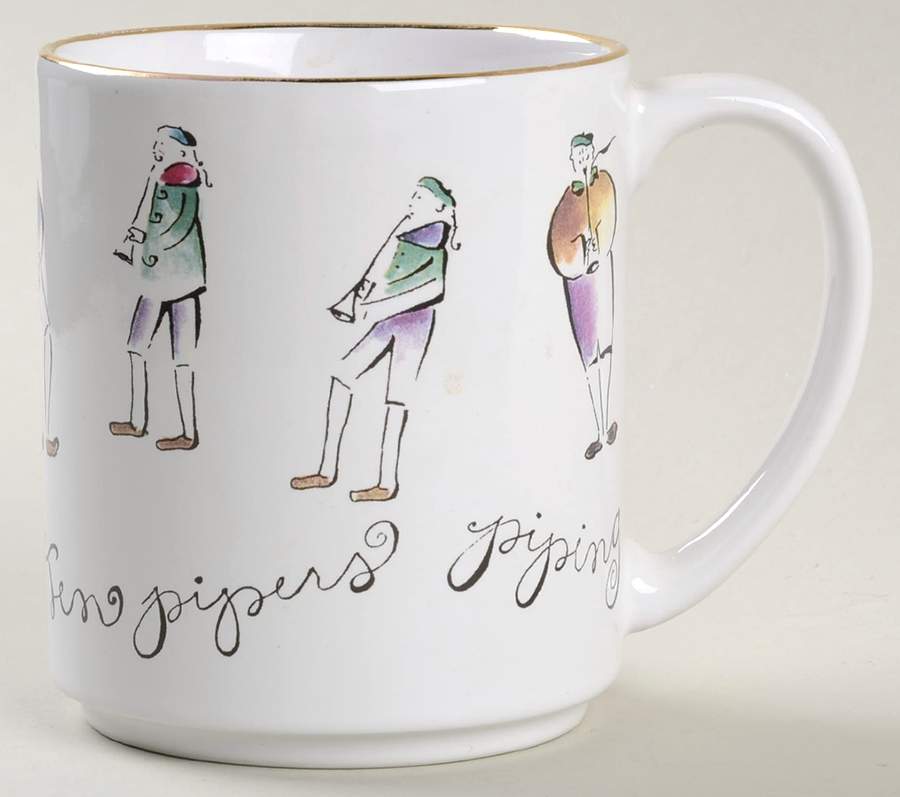 Twelve Days of Christmas (Gold Trim) Mug by Rosanna-1