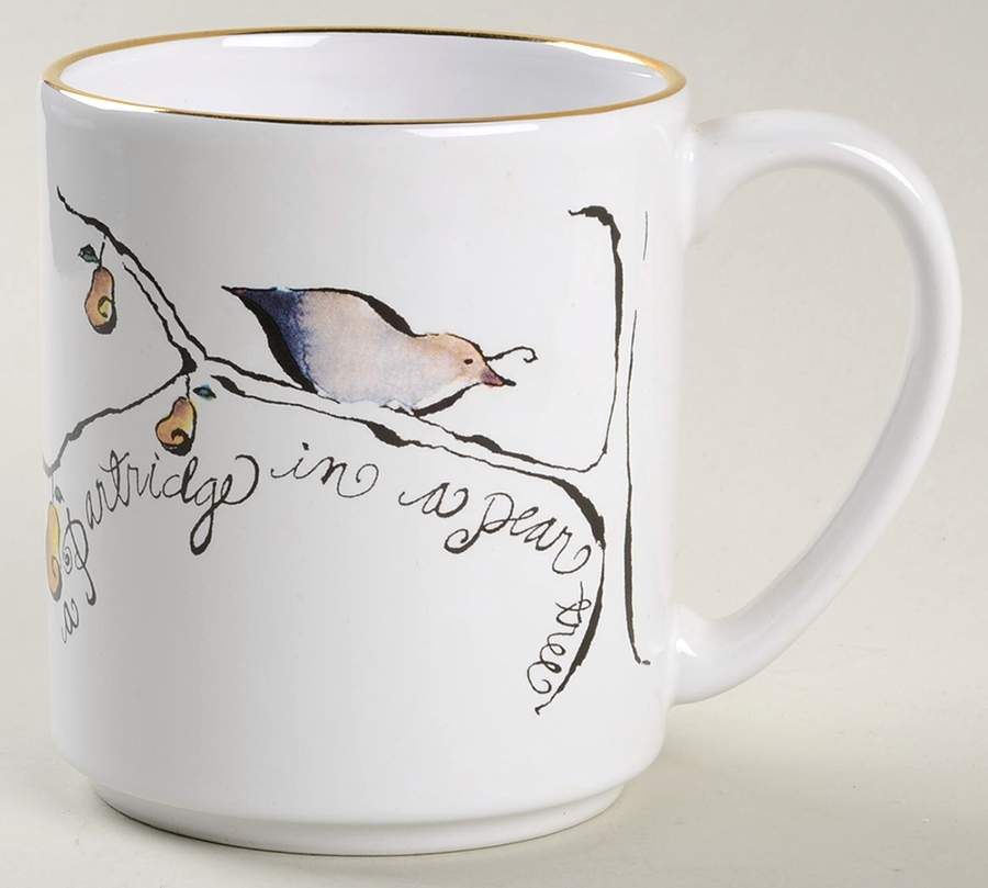 Twelve Days of Christmas (Gold Trim) Mug by Rosanna-1